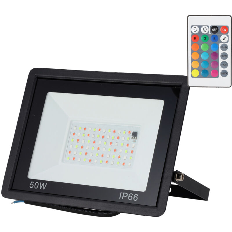foto del prodotto proiettore led rgbw con telecomando 50w ho icrgbfl 50w 