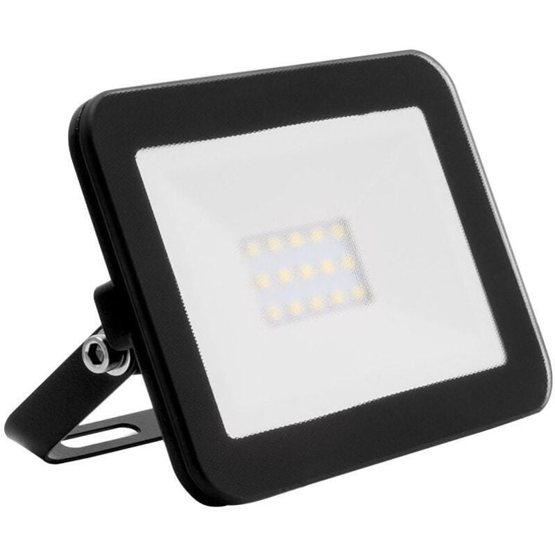 foto del prodotto proiettore led slim 10w 120lm w ip65 vetro nero bianco freddo 6000k