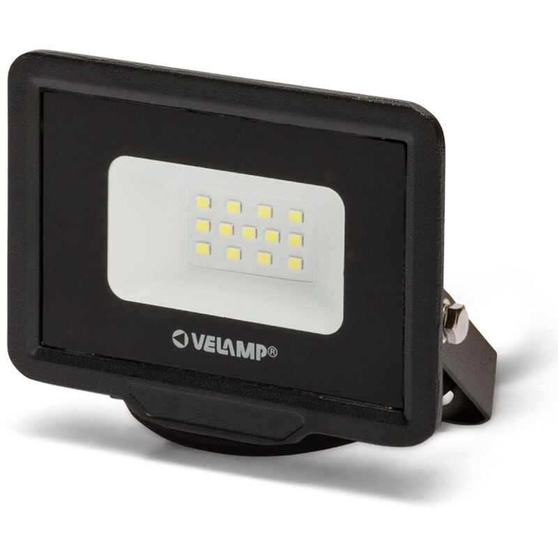 foto del prodotto proiettore led smd 10w impermeabile ip65 luce bianco naturale 4000k colore nero ideale per esterni velamp