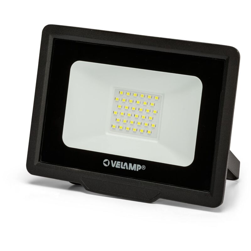 foto del prodotto proiettore led smd 30w impermeabile ip65 luce bianco naturale 4000k colore nero ideale per esterni velamp