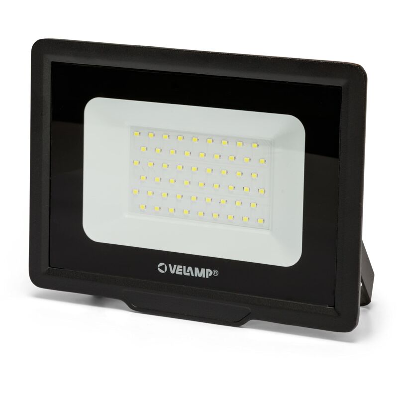 foto del prodotto proiettore led smd 50w impermeabile ip65 luce bianco naturale 4000k colore nero ideale per esterni velamp