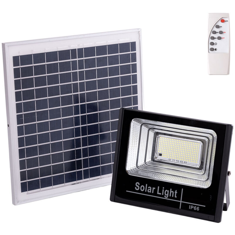 foto del prodotto proiettore led solare 120w 6500k pannello 6v 15w batteria 3,2v 8000mah telecomando ho solarfl 120w 01 