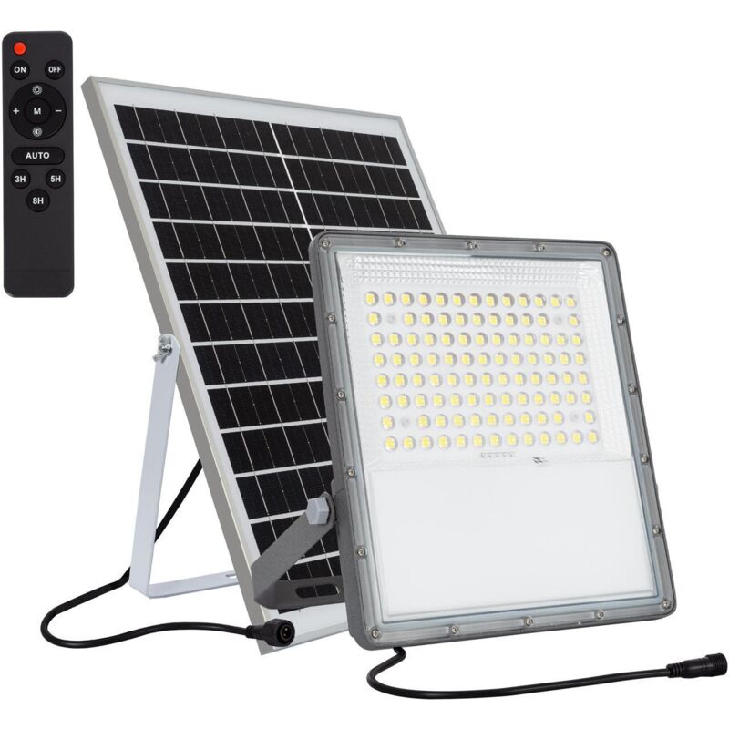 foto del prodotto proiettore led solare 20w 100lm w ip65 con telecomando 6000k bianco freddo
