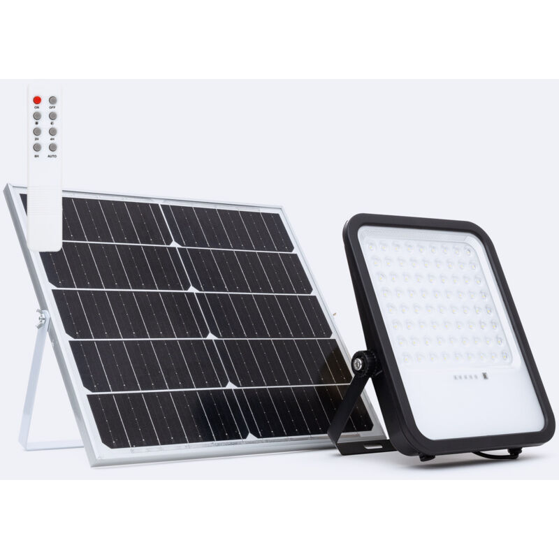 foto del prodotto proiettore led solare per esterni nurda 25w 2700 lm ip65 con telecomando bianco naturale 4000k