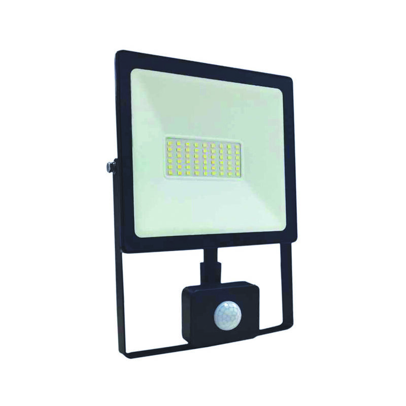 foto del prodotto proiettore led terminus c sensore crepuscolare di movimento ip44 nero 20w pir 4000 k naturale 800 lm 118x48x165h