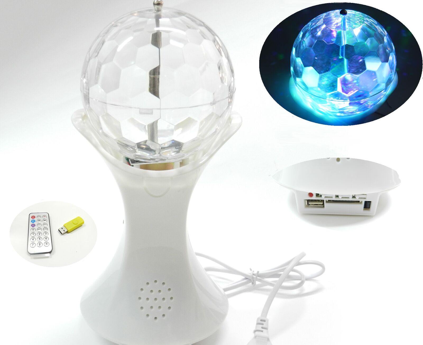 foto del prodotto proiettore luci coppa mondiale led discoteca rgb a sfera multicolore usb sd card