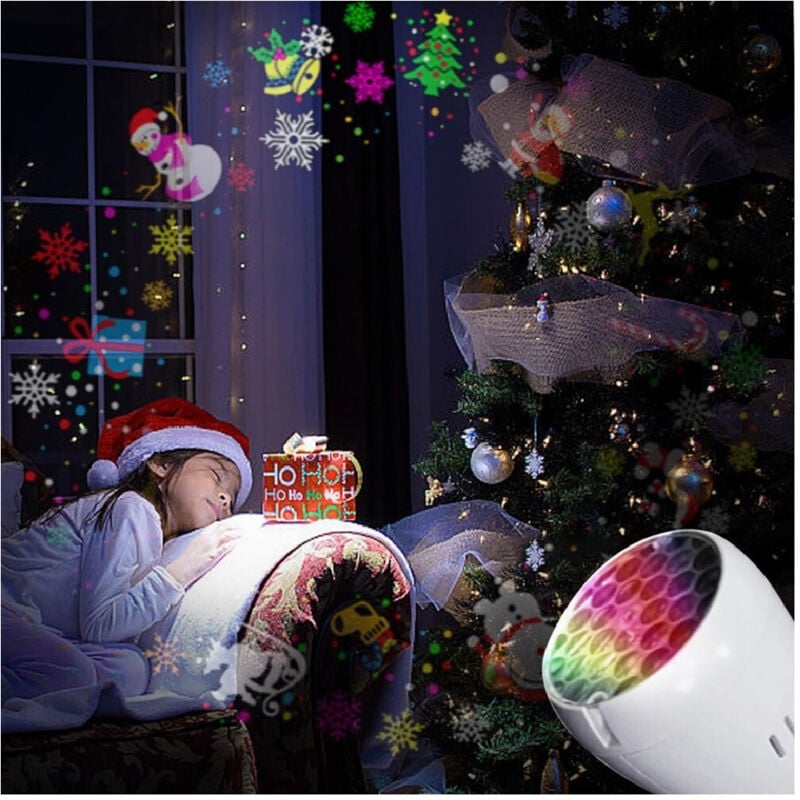 foto del prodotto proiettore luci rotazione automatica e27 da 4w per esterni decorazioni natalizie - - trade shop traesio