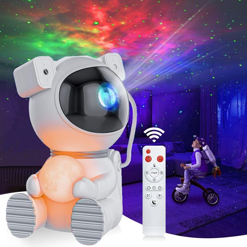 foto del prodotto proiettore per cielo stellato per astronauti, luce notturna a led per cielo stellato con telecomando rotazione a 360 16 modalit proiettore