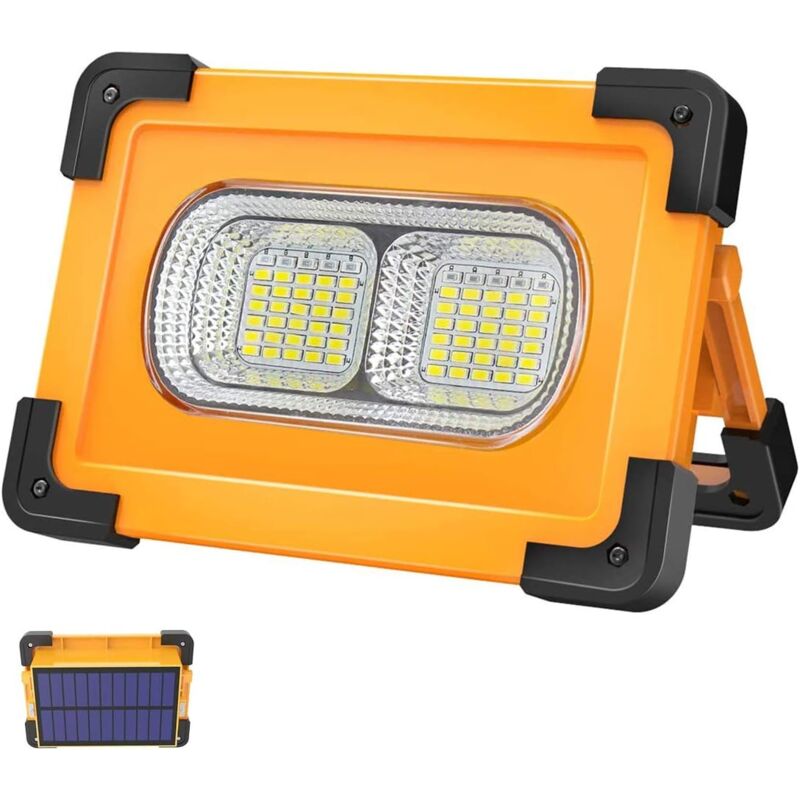 foto del prodotto proiettore solare 70w proiettore led ricaricabile 3 modalit faro da lavoro super luminoso proiettore led portatile con lampada solare da cantiere