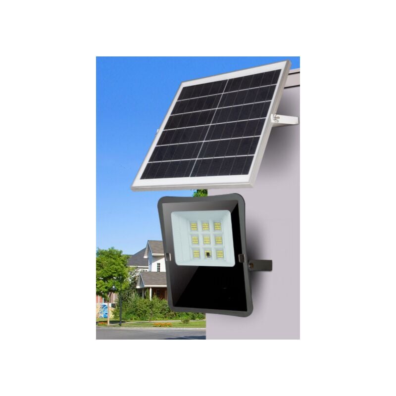foto del prodotto proiettore solare a led 100w 1000 lunes 192 led con controllo del pannello separato 6500k energia solare fotovoltaica jandei