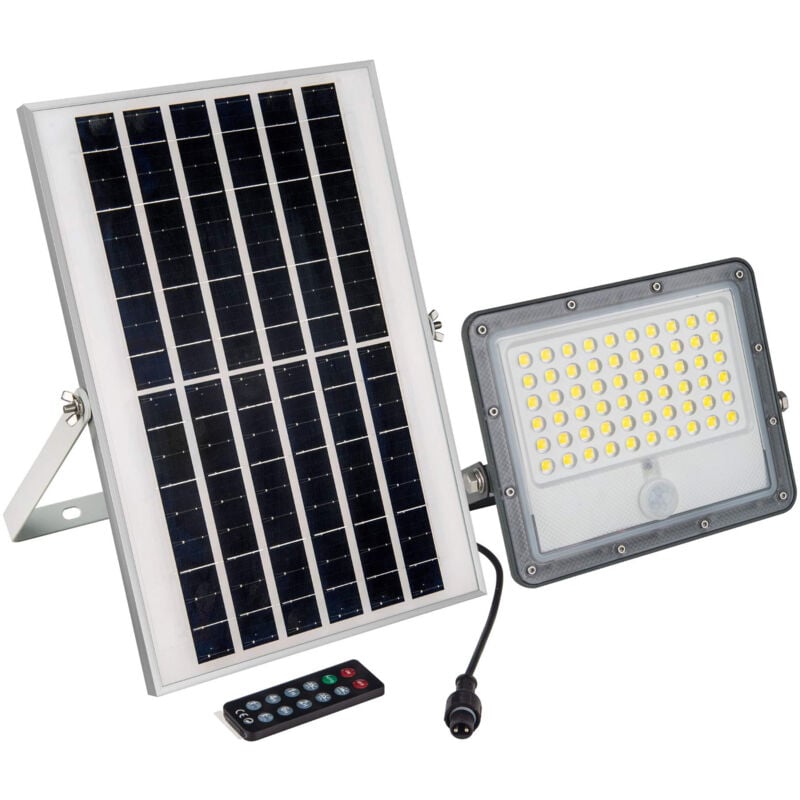 foto del prodotto proiettore solare di sicurezza 32w - sensore pir e telecomando -