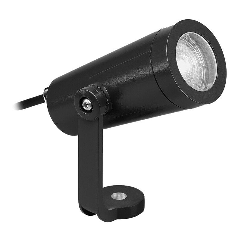 foto del prodotto proiettore tondo con staffa attacco gu10 ip65 in alluminio anodizzato colore nero 61082/a - nobile illuminazione