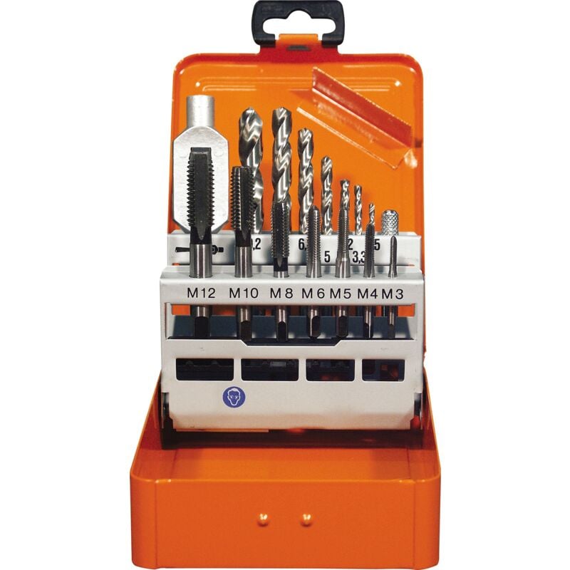 foto del prodotto projahn 91013 set di punte filettate per trapano hss g, 15 pezzi da m3 a m12