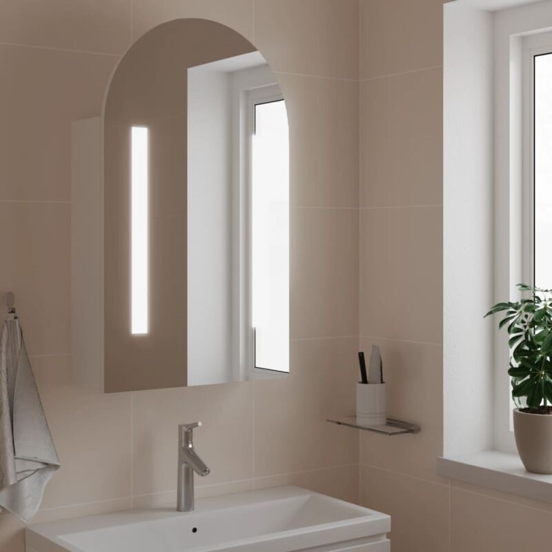 foto del prodotto prolenta premium furniture limited armadietto bagno con specchio e led ad arco
