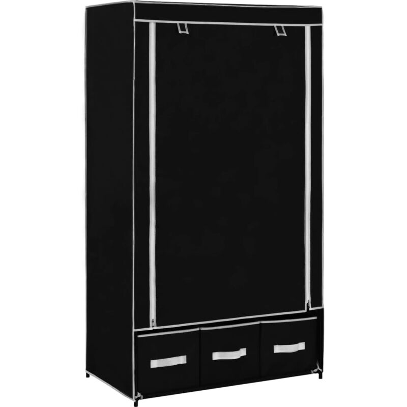 foto del prodotto prolenta premium furniture limited armadio nero 87x49x159 cm in tessuto
