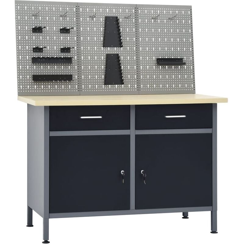 foto del prodotto prolenta premium furniture limited banco da lavoro con 3 pannelli a parete