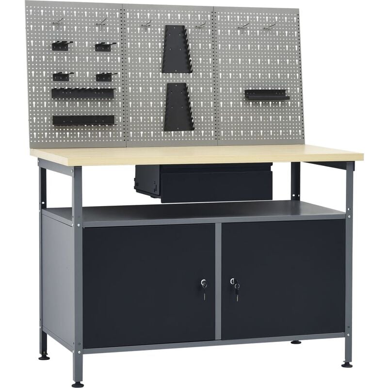 foto del prodotto prolenta premium furniture limited banco da lavoro con 3 pannelli a parete
