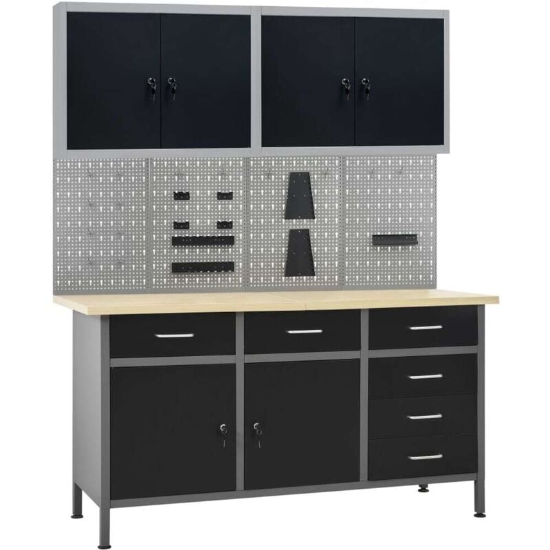 foto del prodotto prolenta premium furniture limited banco da lavoro con 4 pannelli a parete e 2