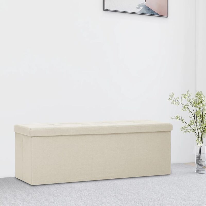 foto del prodotto prolenta premium furniture limited cassapanca pieghevole bianco crema in simil