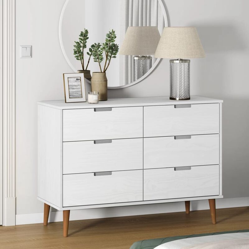 foto del prodotto prolenta premium furniture limited cassettiera molde bianca 113x40x80 cm in