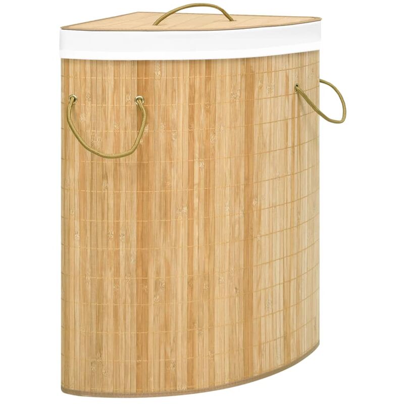 foto del prodotto prolenta premium furniture limited cesto portabiancheria angolare in bamb 60 l
