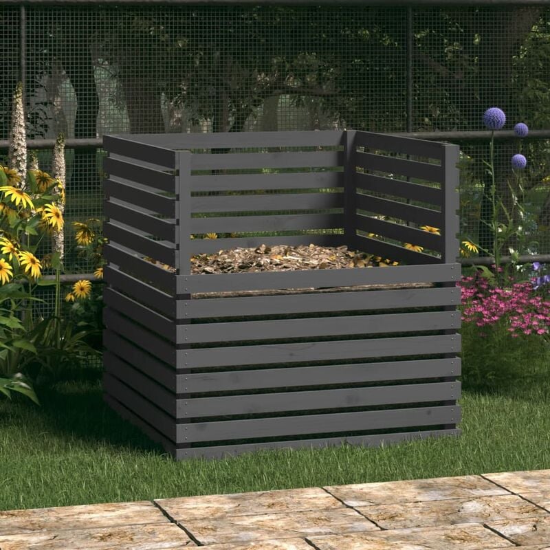 foto del prodotto prolenta premium furniture limited compostiera grigia 100x100x102 cm in legno