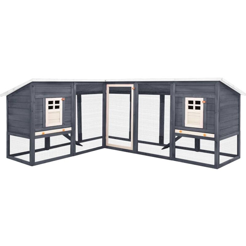 foto del prodotto prolenta premium - furniture limited - conigliera per esterni grigia e bianca in