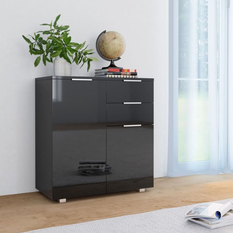 foto del prodotto prolenta premium furniture limited credenza con finitura lucida nera 71x35x80 cm