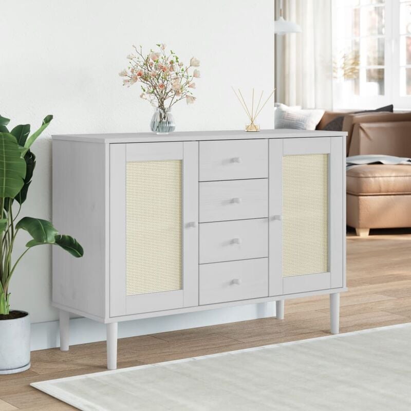foto del prodotto prolenta premium furniture limited credenza senja aspetto rattan bianco