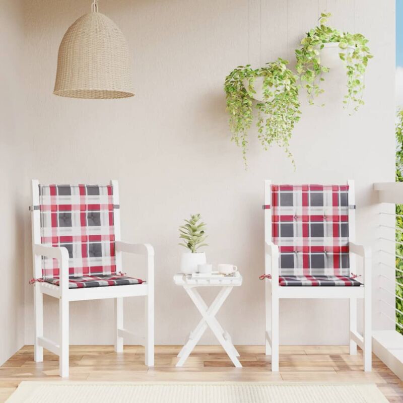 foto del prodotto prolenta premium furniture limited cuscini per sedia 2 pz a quadri rossi