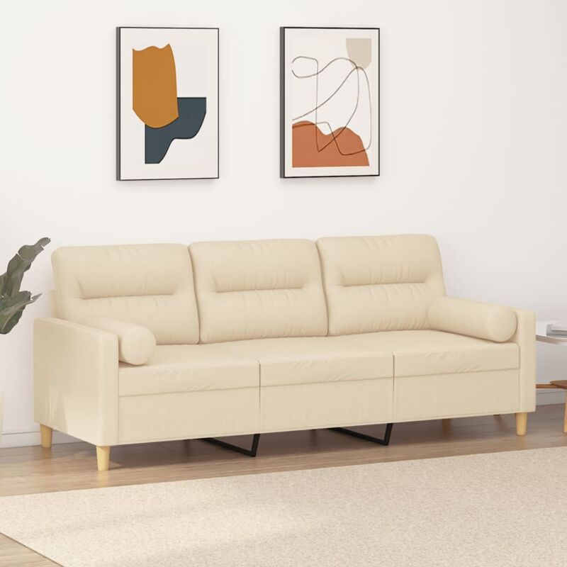 foto del prodotto prolenta premium furniture limited divano a 3 posti con cuscini crema 180 cm in
