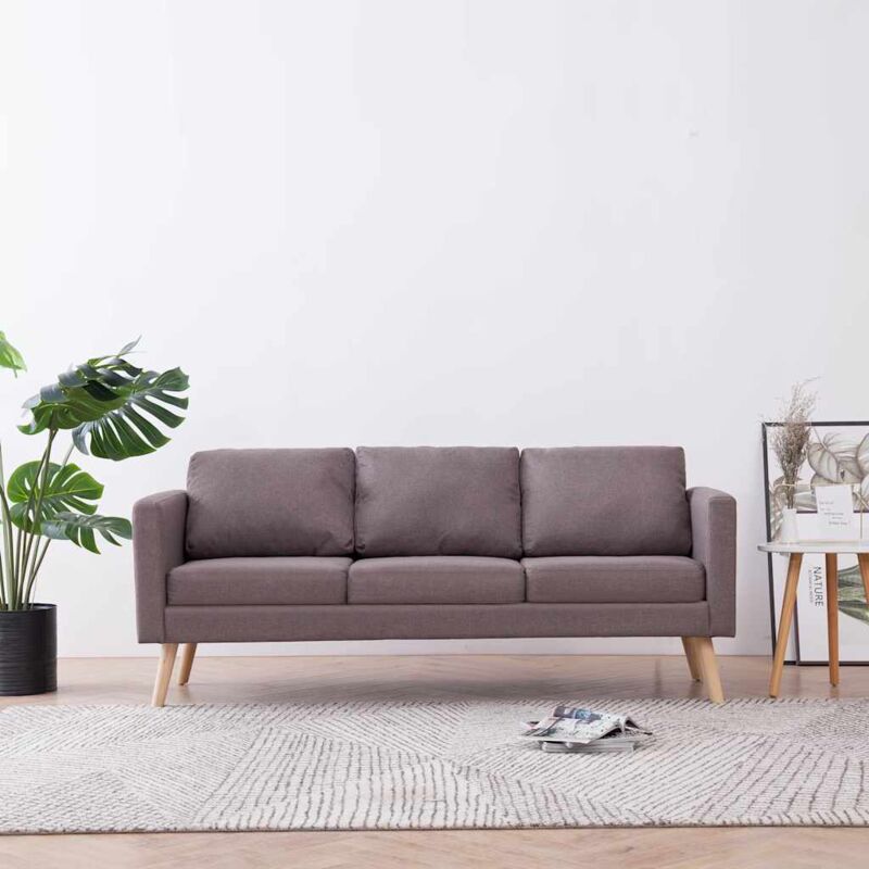 foto del prodotto prolenta premium furniture limited divano a 3 posti in tessuto grigio talpa