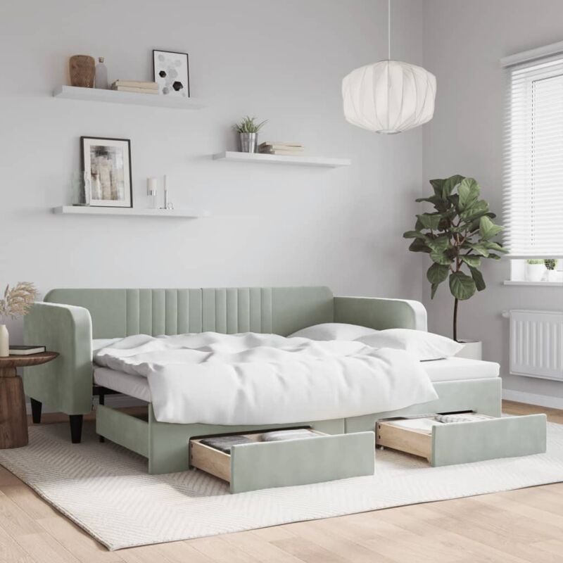 foto del prodotto prolenta premium furniture limited divano letto estraibile cassetti grigio