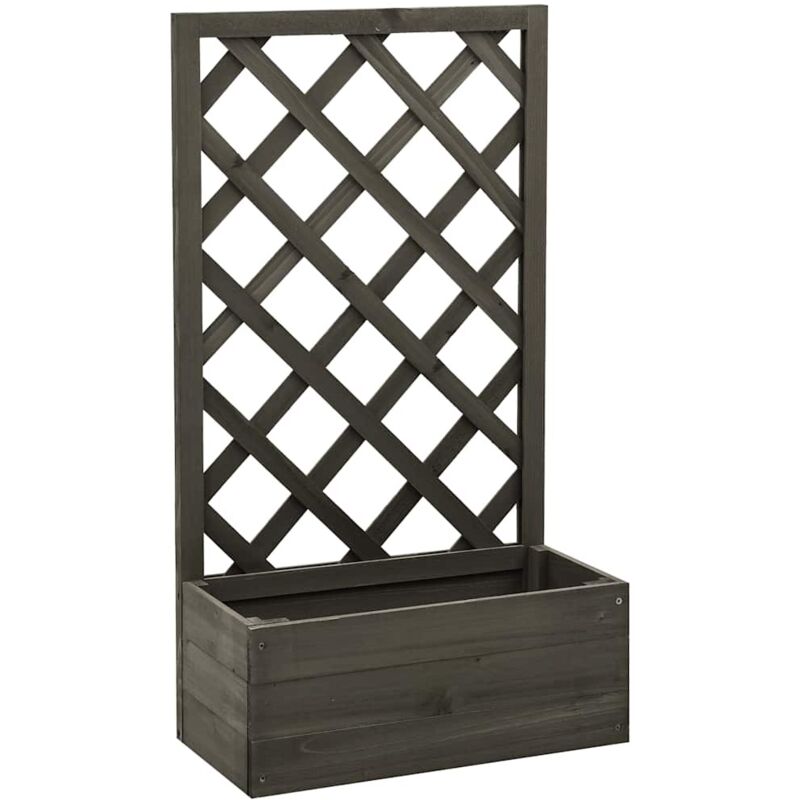 foto del prodotto prolenta premium furniture limited fioriera con traliccio grigia 50x25x90 cm