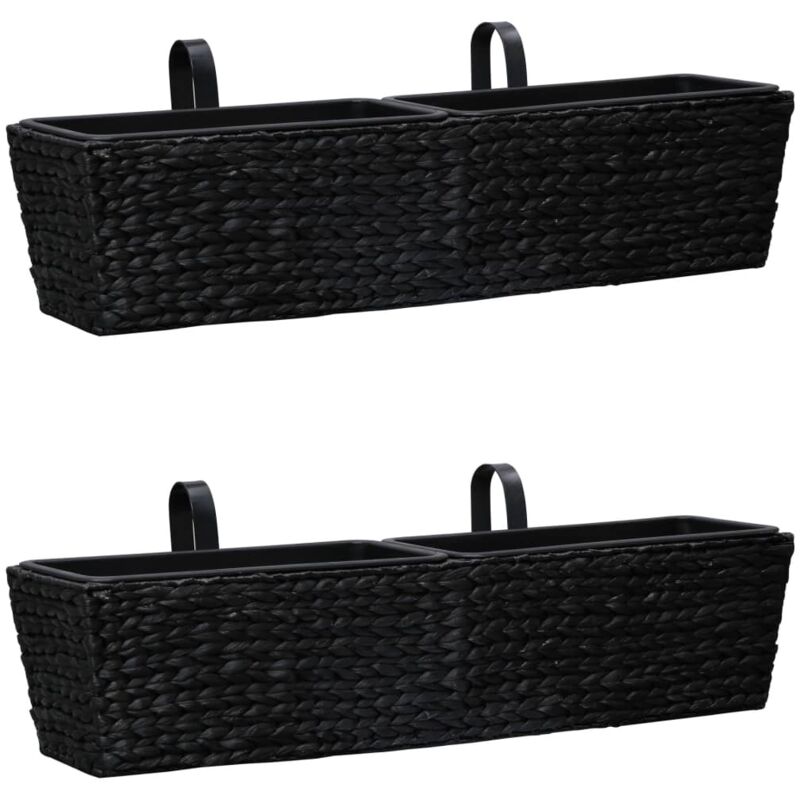 foto del prodotto prolenta premium furniture limited fioriere 2 pz in giacinto intrecciato nero