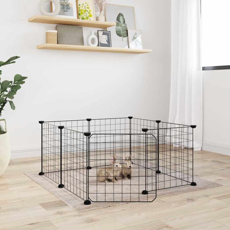 foto del prodotto prolenta premium furniture limited gabbia per animali 8 pannelli con porta nero