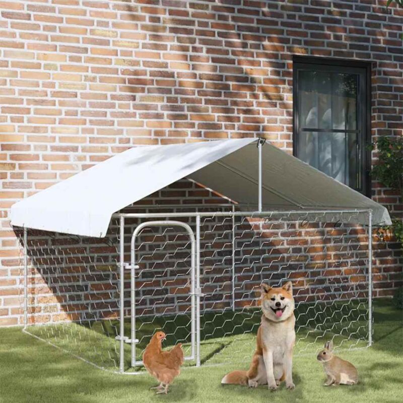 foto del prodotto prolenta premium furniture limited gabbia per cani da esterno con tetto