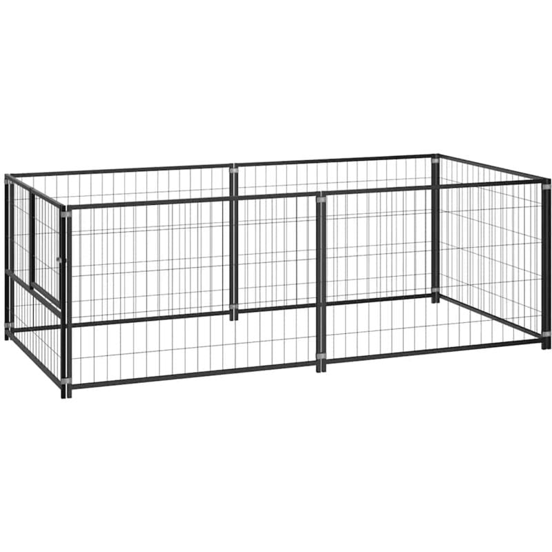 foto del prodotto prolenta premium furniture limited gabbia per cani nera 200x100x70 cm in acciaio