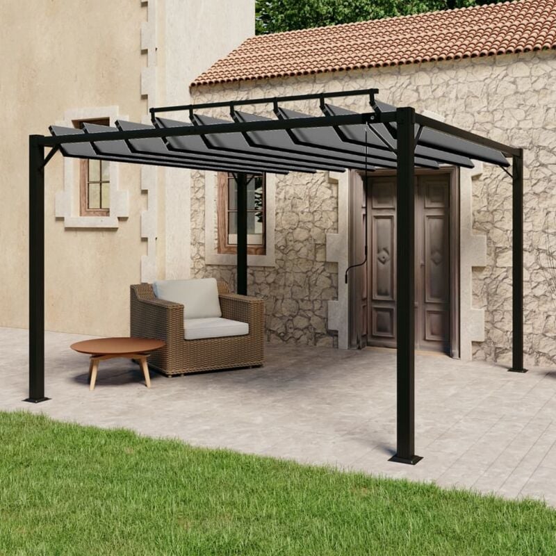 foto del prodotto prolenta premium furniture limited gazebo con tetto a lamelle 3x3 m in tessuto