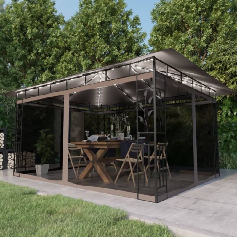 foto del prodotto prolenta premium furniture limited gazebo con zanzariera luci led 4x3x2,73 m