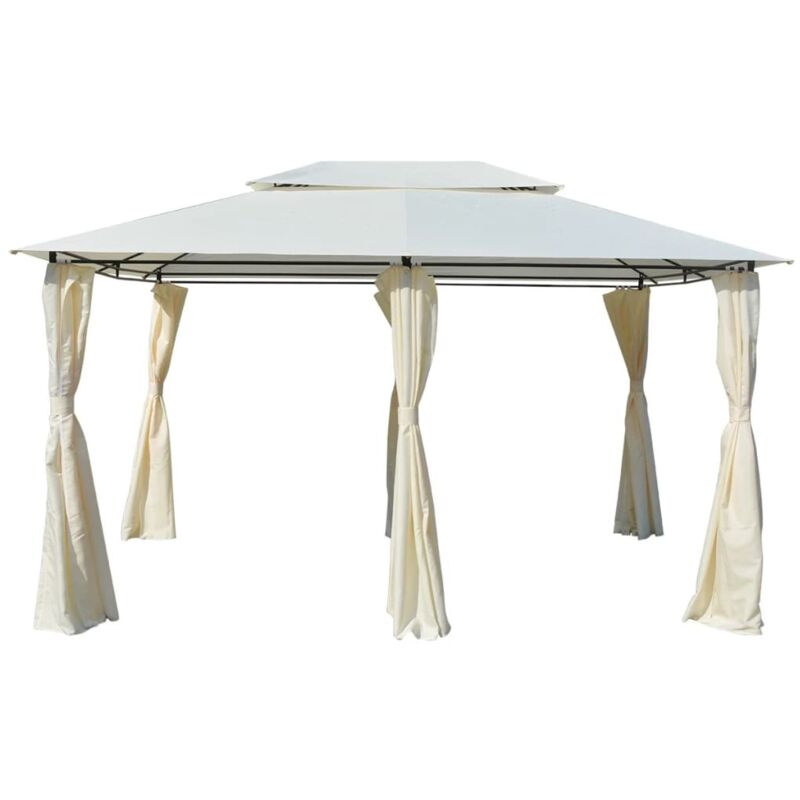 foto del prodotto prolenta premium furniture limited gazebo da giardino con tende 4x3 m bianco