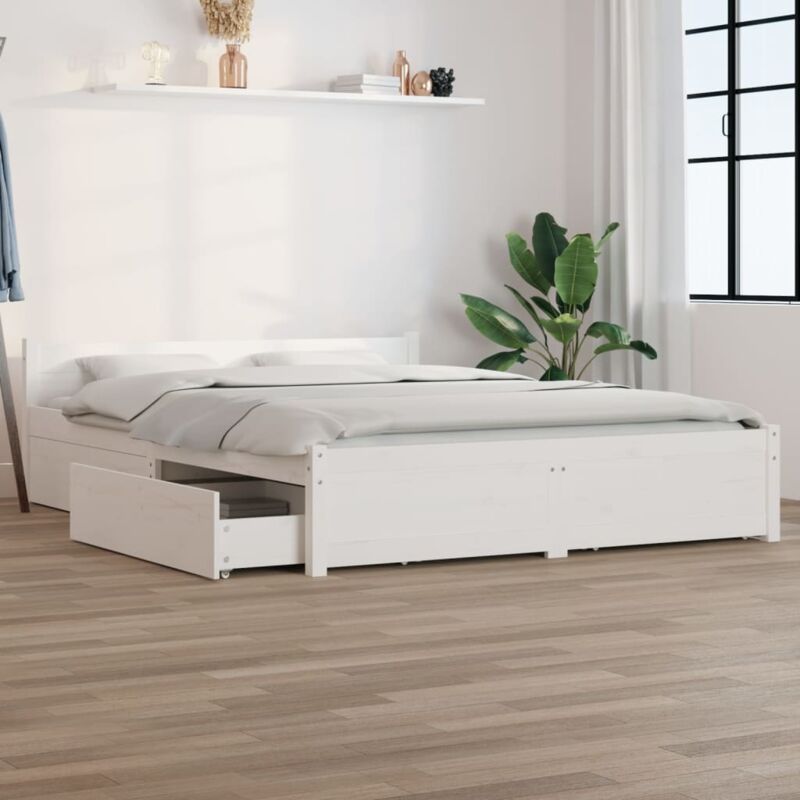 foto del prodotto prolenta premium furniture limited giroletto con cassetti bianco 160x200 cm