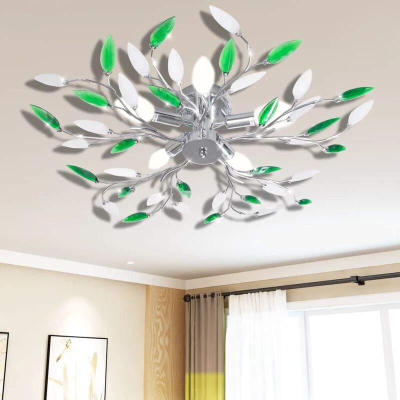 foto del prodotto prolenta premium furniture limited lampada da soffitto verde e bianco in