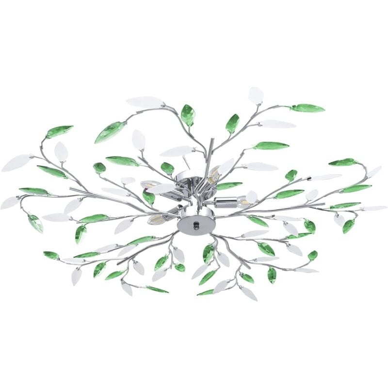 foto del prodotto prolenta premium furniture limited lampadario foglie e bracci in cristallo