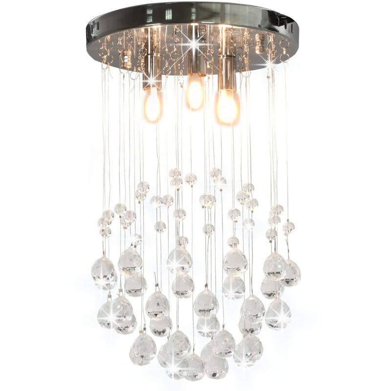 foto del prodotto prolenta premium furniture limited lampadario perle di cristallo a sfera argento
