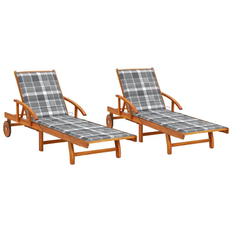 foto del prodotto prolenta premium furniture limited lettini prendisole 2 pz con cuscini in legno