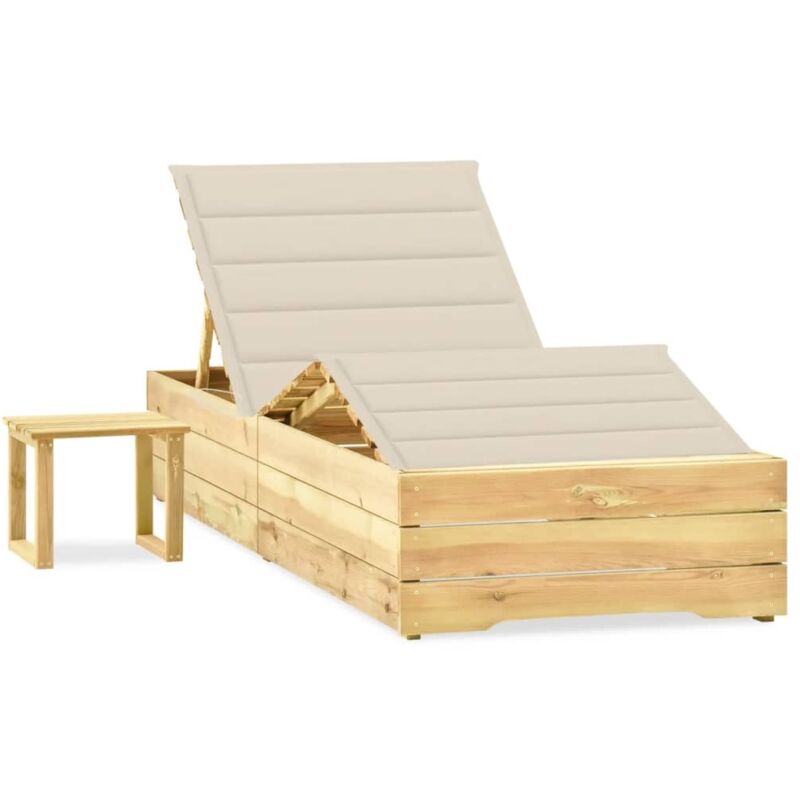 foto del prodotto prolenta premium - furniture limited - lettino da giardino con tavolino cuscino