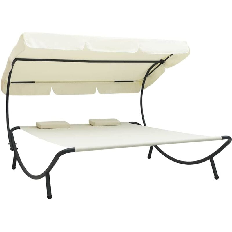 foto del prodotto prolenta premium furniture limited lettino prendisole con baldacchino e cuscini