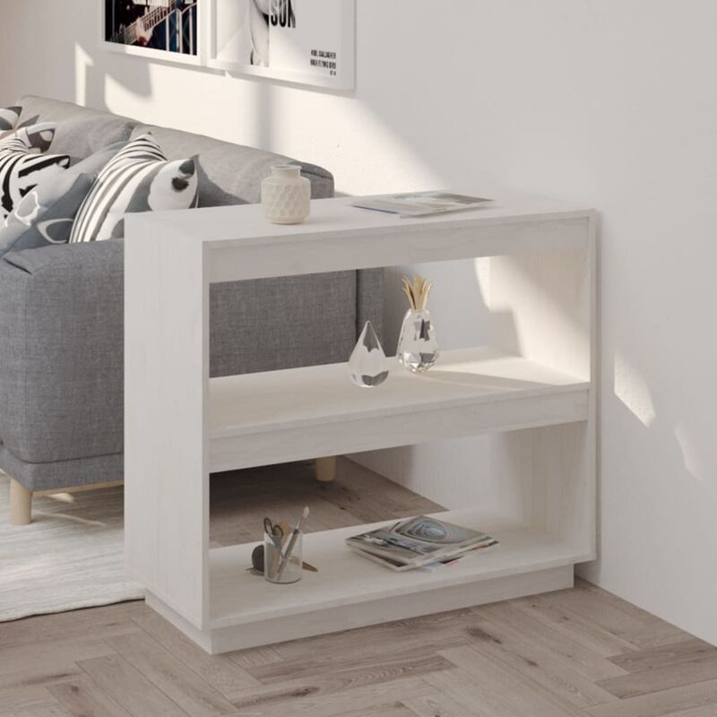 foto del prodotto prolenta premium furniture limited libreria bianca 80x35x71 cm in legno massello