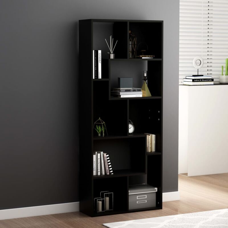 foto del prodotto prolenta premium - furniture limited - libreria nera 67x24x161 cm in legno
